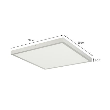 Brilagi - prigušiva LED plafonska lampa za kupatilo FRAME SMART LED/50W/230V 60x60 cm 3000-6000K IP44 srebrna + daljinski upravljač