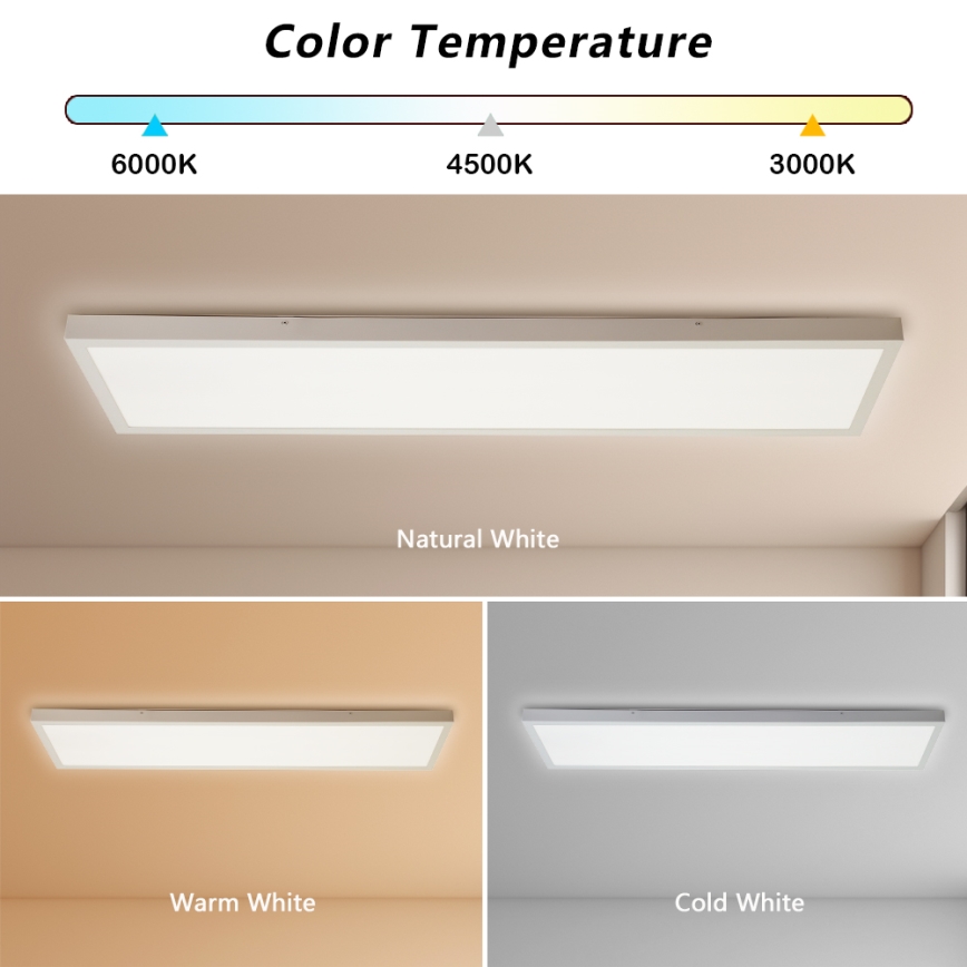 Brilagi - LED prigušiva plafonska lampa za kupatilo FRAME SMART LED/50W/230V 120x30 cm 3000-6000K IP44 bela + daljinski upravljač