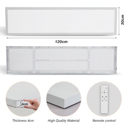 Brilagi - LED prigušiva plafonska lampa za kupatilo FRAME SMART LED/50W/230V 120x30 cm 3000-6000K IP44 bela + daljinski upravljač