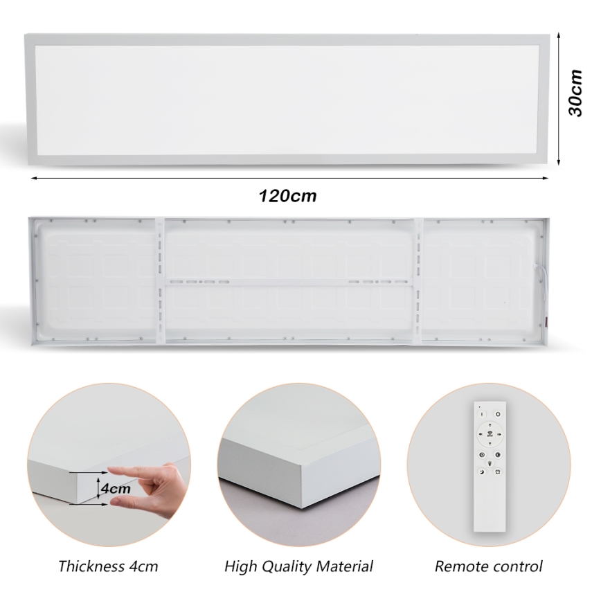 Brilagi - LED prigušiva plafonska lampa za kupatilo FRAME SMART LED/50W/230V 120x30 cm 3000-6000K IP44 bela + daljinski upravljač