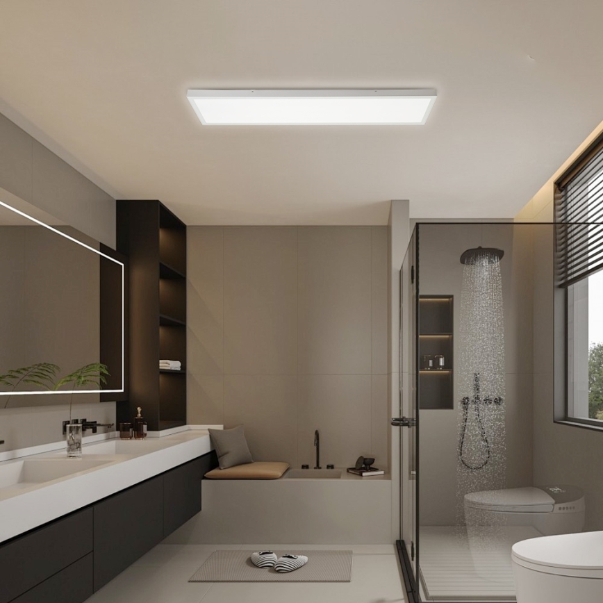 Brilagi - LED prigušiva plafonska lampa za kupatilo FRAME SMART LED/50W/230V 120x30 cm 3000-6000K IP44 bela + daljinski upravljač