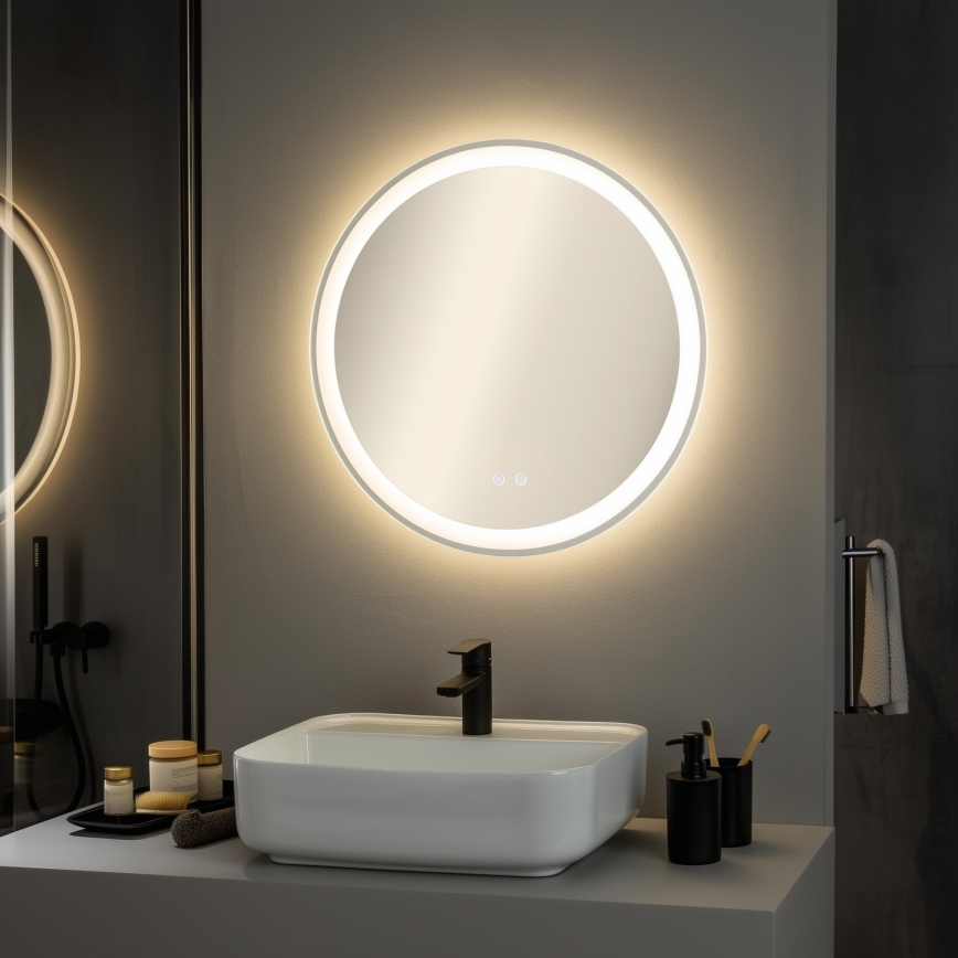Brilagi - LED kupatilsko ogledalo sa grejanjem AVA ECO LED/11,5W/230V prečnik 60 cm IP44 CRI 90 prigušiva + CCT