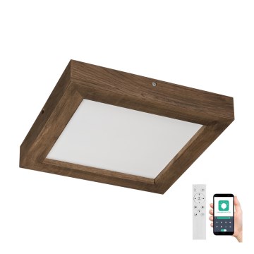 Brilagi - LED prigušiva kupatilsko plafonsko svetlo WOODY FRAME LED/24W/230V hrast/orah 30x30 cm 3000-6000K IP44 + daljinski upravljač