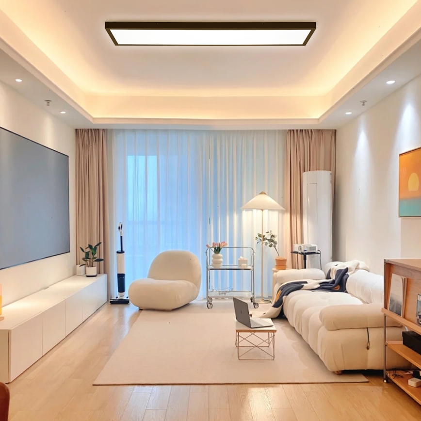 Brilagi - prigušiva LED plafonsko svetlo za kupatilo FRAME SMART LED/50W/230V 120x30 cm 3000-6000K IP44 crna + daljinski upravljač