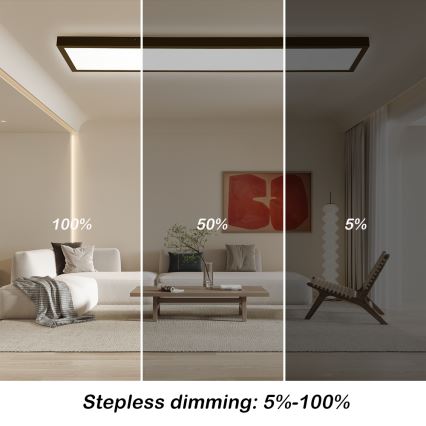 Brilagi - prigušiva LED plafonsko svetlo za kupatilo FRAME SMART LED/50W/230V 120x30 cm 3000-6000K IP44 crna + daljinski upravljač