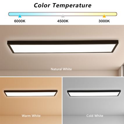 Brilagi - prigušiva LED plafonsko svetlo za kupatilo FRAME SMART LED/50W/230V 120x30 cm 3000-6000K IP44 crna + daljinski upravljač