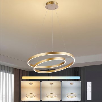 Brilagi - LED prigušiva lampa na sajli TWISTER LED/48W/230V 3000-6000K prečnik 50 cm zlatna + daljinski upravljač