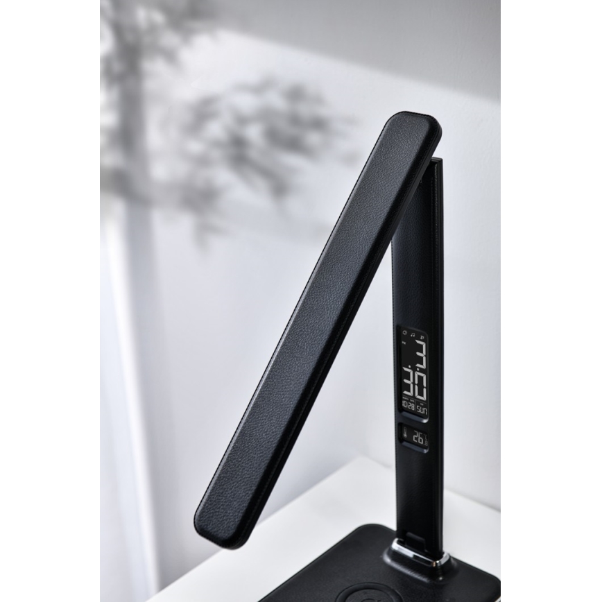 Brilagi - LED prigušiva stona lampa sa bežičnim QI punjenjem i USB REGINA LED/8,5W/230V crna