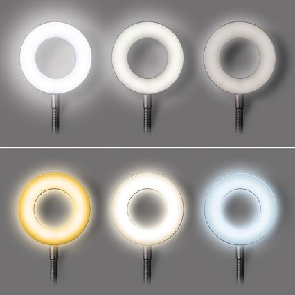 Brilagi - LED prigušiva lampa sa klipom ORBELA LED/8W/5V 3000/4000/5000K crna