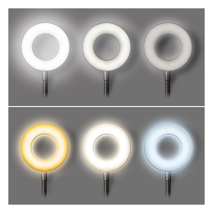 Brilagi - LED prigušiva lampa sa klipom ORBELA LED/8W/5V 3000/4000/5000K crna