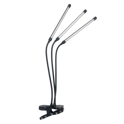 Brilagi - LED prigušiva fleksibilna stona lampa sa klipom za uzgoj biljaka VITABLOOM 3xLED/10W/230V crna