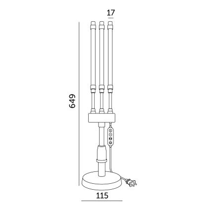 Brilagi - prigušiva fleksibilna LED stona lampa za uzgoj biljaka VITABLOOM 3xLED/10W/230V crna