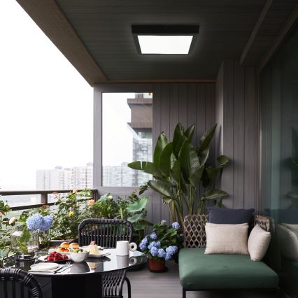 Brilagi - LED prigušiva kupatilska plafonska svetiljka FRAME SMART LED/24W/230V 30x30 cm 3000-6000K IP44 crna + daljinsko upravljanje