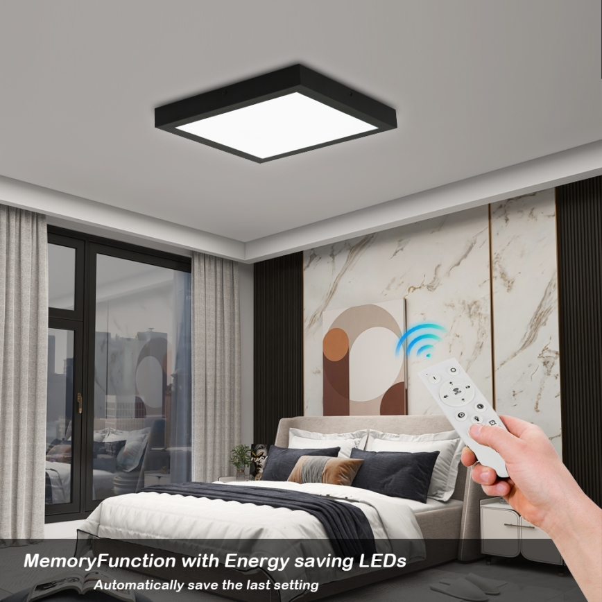 Brilagi - LED prigušiva kupatilska plafonska svetiljka FRAME SMART LED/24W/230V 30x30 cm 3000-6000K IP44 crna + daljinsko upravljanje