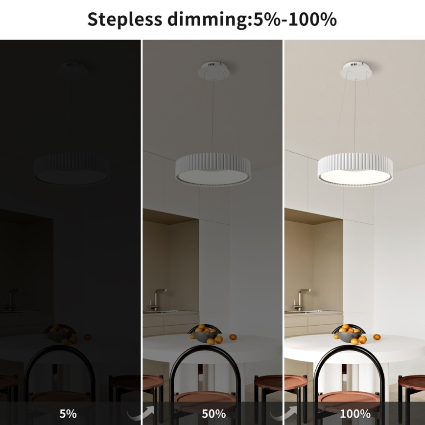 BRILAGI - LED prigušiva luster na sajli FALCON MODERN LED/30W/230V 3000-6000K prečnik 40 cm bela + daljinski upravljač