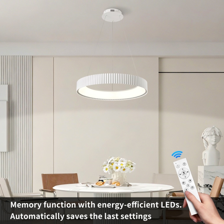 BRILAGI - LED prigušiva luster na sajli FALCON MODERN LED/54W/230V 3000-6000K prečnik 60 cm bela + daljinski upravljač