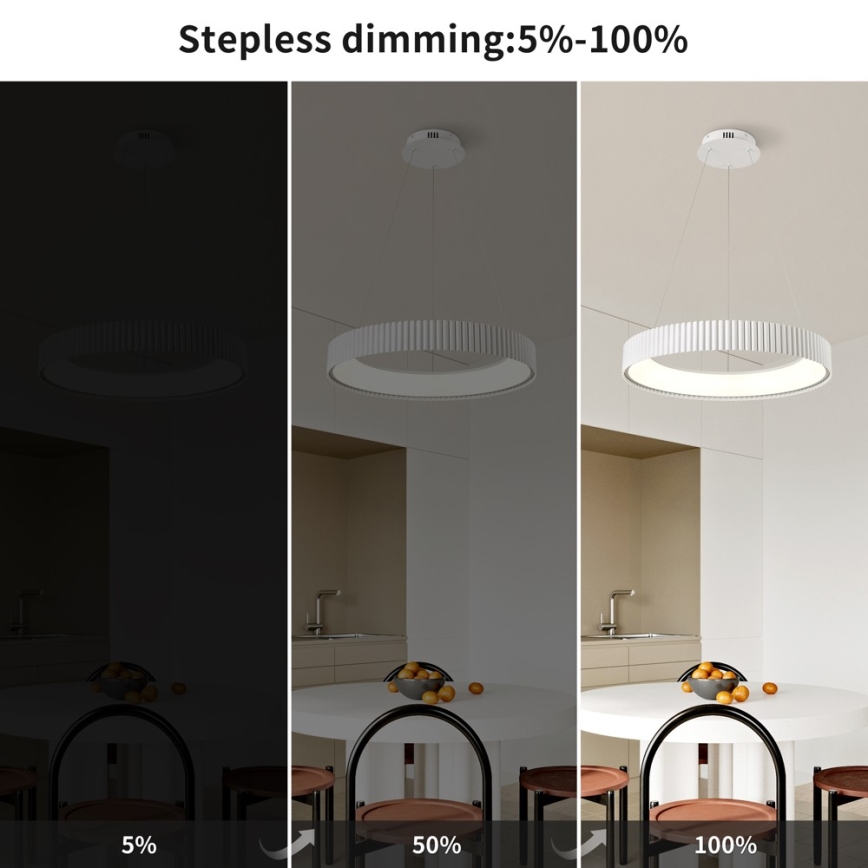 BRILAGI - LED prigušiva luster na sajli FALCON MODERN LED/54W/230V 3000-6000K prečnik 60 cm bela + daljinski upravljač