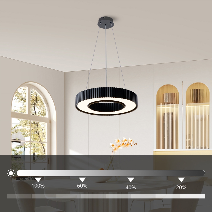BRILAGI - LED prigušiva luster na sajli LUMIX LED/48W/230V 3000-6000K crna preč. 50 cm + daljinski upravljač
