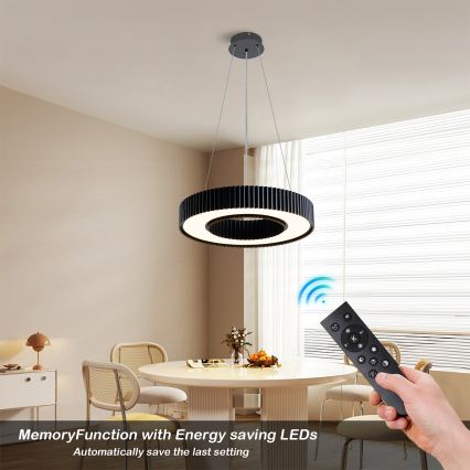 BRILAGI - LED prigušiva luster na sajli LUMIX LED/48W/230V 3000-6000K crna preč. 50 cm + daljinski upravljač