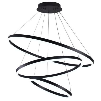 Brilagi - LED prigušiva luster na sajli CIRCLE LED/125W/230V 3000-6500K prečnik 80 cm crna + daljinski upravljač