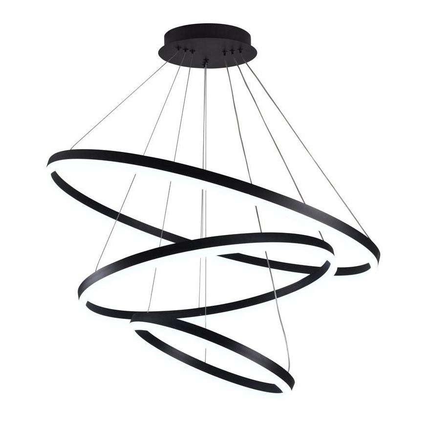 Brilagi - LED prigušiva luster na sajli CIRCLE LED/125W/230V 3000-6500K prečnik 80 cm crna + daljinski upravljač