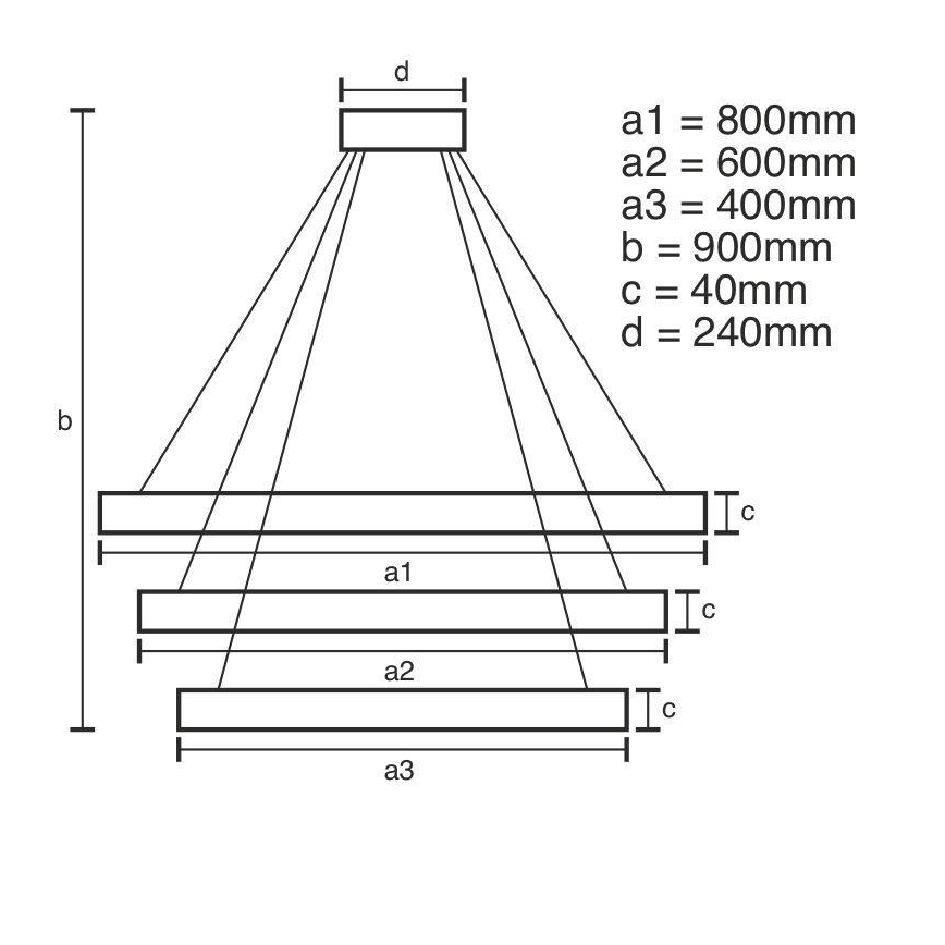Brilagi - LED prigušiva luster na sajli CIRCLE LED/125W/230V 3000-6500K prečnik 80 cm crna + daljinski upravljač