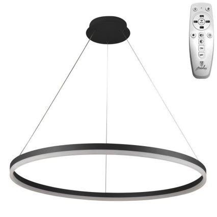 Brilagi - LED prigušiva luster na sajli CIRCLE LED/55W/230V 3000-6500K prečnik 80 cm crna + daljinski upravljač