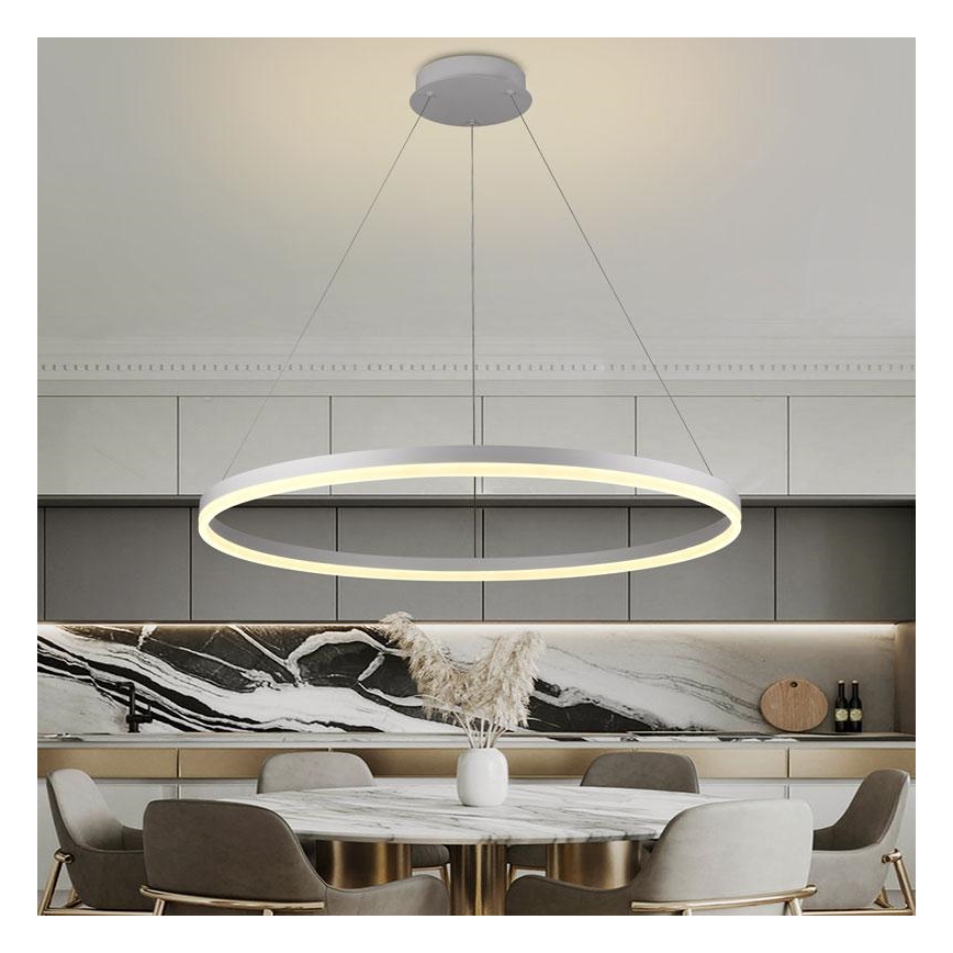 Brilagi - LED prigušiva luster na sajli CIRCLE LED/55W/230V 3000-6500K prečnik 80 cm bela + daljinski upravljač