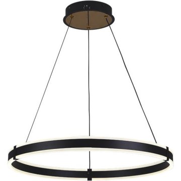 Brilagi - LED prigušiva luster na sajli CIRCLE LED/85W/230V 3000-6500K Ø 60 cm crna + daljinski upravljač
