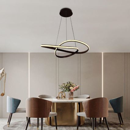 BRILAGI - LED prigušiva luster na sajli COSMOWAVE LED/70W/230V 3000-6500K braon + daljinski upravljač