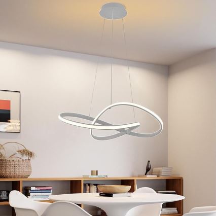 Brilagi - LED prigušiva luster na sajli COSMOWAVE LED/70W/230V 3000-6500K srebrni + daljinski upravljač