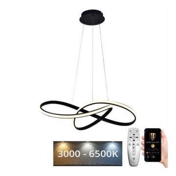 Brilagi - LED prigušiva luster na sajli COSMOWAVE LED/70W/230V crna + daljinski upravljač