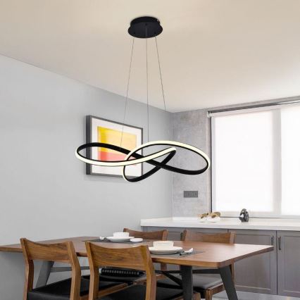 Brilagi - LED prigušiva luster na sajli COSMOWAVE LED/70W/230V crna + daljinski upravljač