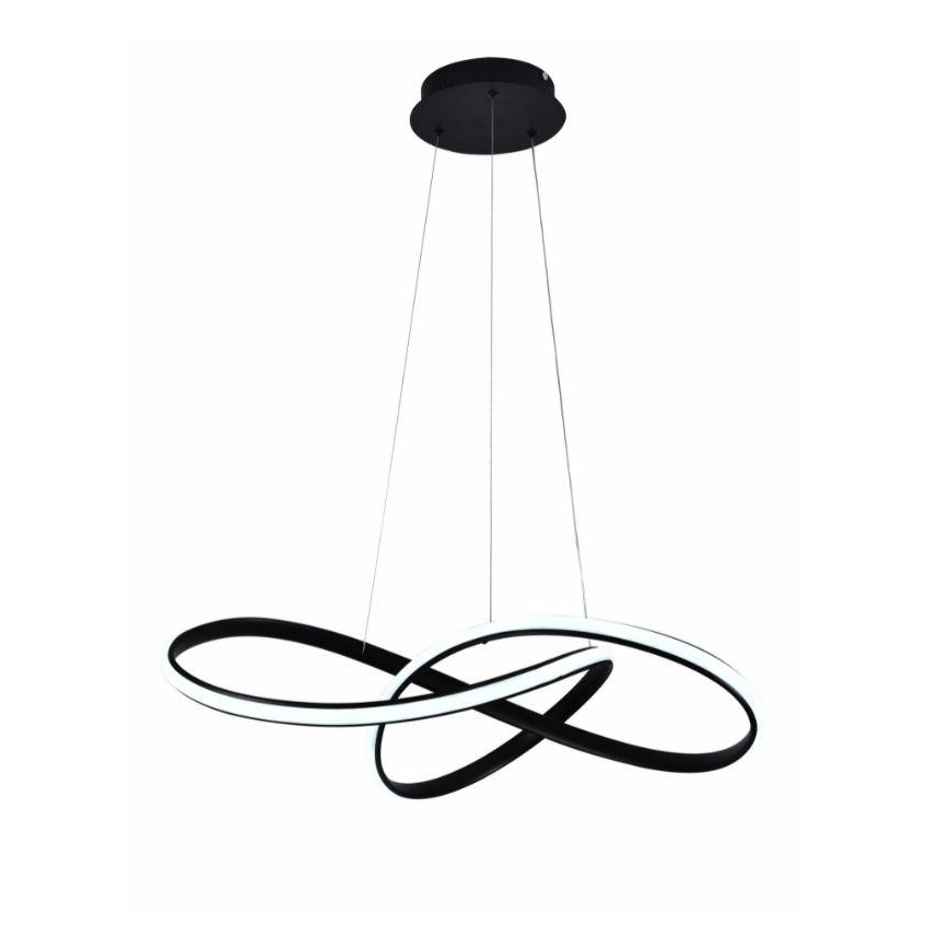 Brilagi - LED prigušiva luster na sajli COSMOWAVE LED/70W/230V crna + daljinski upravljač