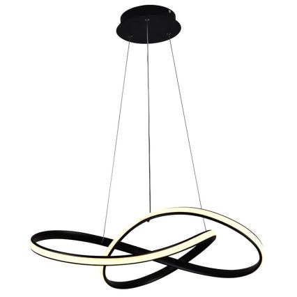 Brilagi - LED prigušiva luster na sajli COSMOWAVE LED/70W/230V crna + daljinski upravljač