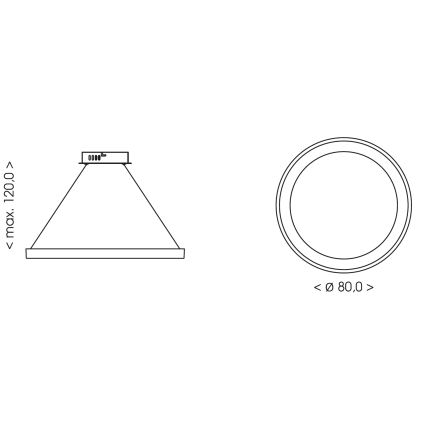 BRILAGI - LED luster sa mogućnošću prigušivanja na sajli FALCON II LED/108W/230V 3000-6500K Ø 80 cm bež + daljinski upravljač (prigušiva)