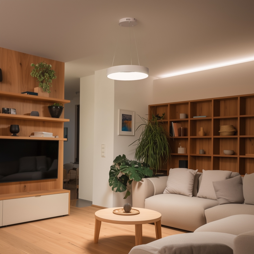 Brilagi - LED prigušiva luster na sajli FALCON II LED/67W/230V 3000-6500K prečnik 40 cm bela + daljinski upravljač