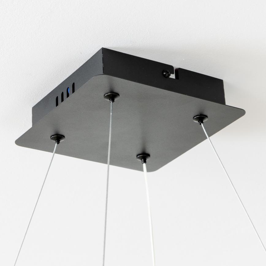 Brilagi - LED prigušiva luster na sajli FALCON II LED/80W/230V 3000-6500K 40x40 cm crna + daljinski upravljač