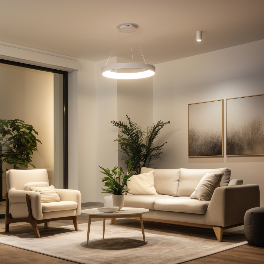 Brilagi - LED prigušiva viseći luster FALCON II LED/99W/230V 3000-6500K prečnik 60 cm beli + daljinski upravljač