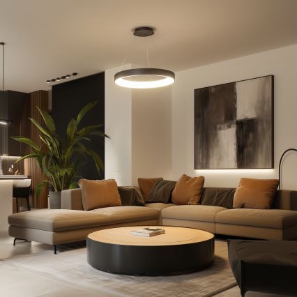 BRILAGI - LED prigušiva luster na sajli FALCON II LED/99W/230V 3000-6500K prečnik 60 cm crna + daljinski upravljač