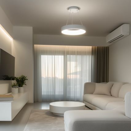 Brilagi - LED prigušiva luster na sajli FALCON LED/80W/230V 3000-6500K prečnik 60 cm bela + daljinski upravljač