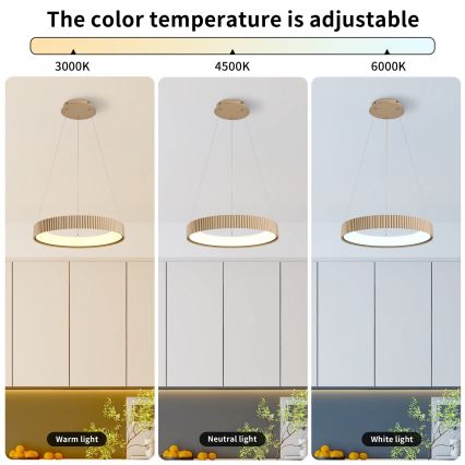 Brilagi - LED prigušiva luster na sajli FALCON MODERN LED/30W/230V 3000-6500K 40 cm bež + daljinski upravljač