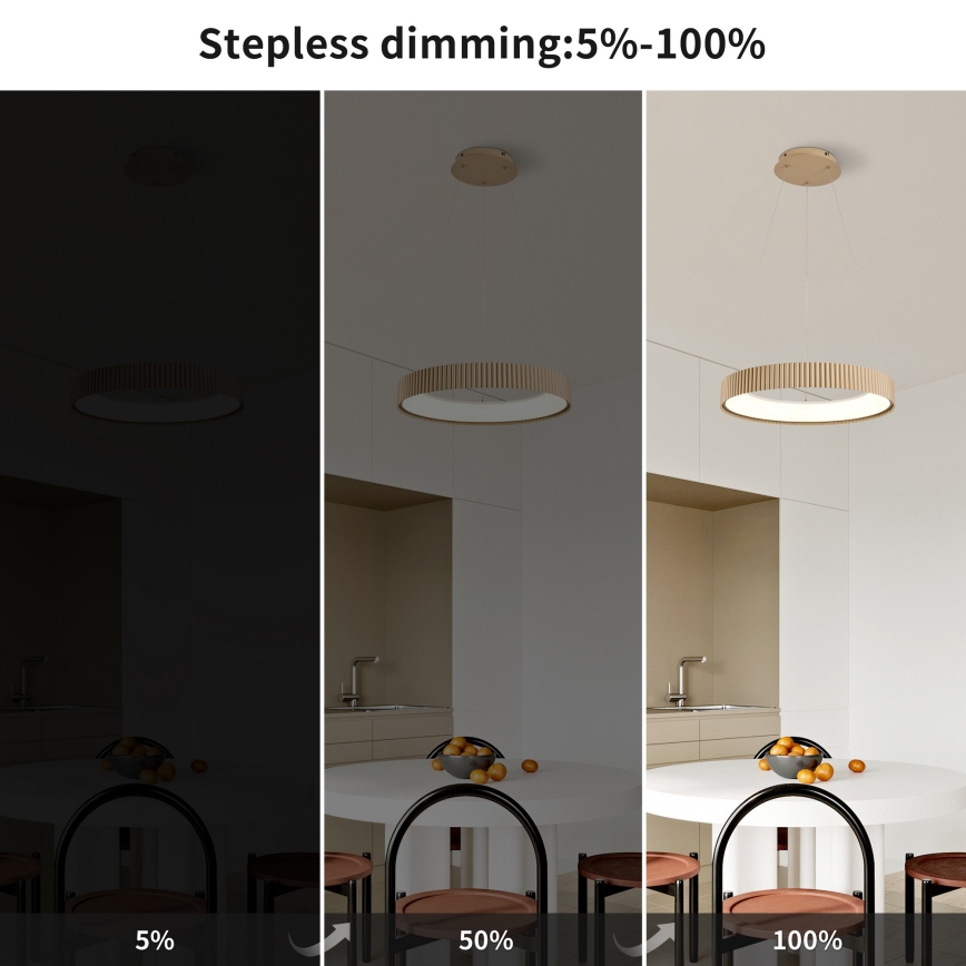 Brilagi - LED prigušiva luster na sajli FALCON MODERN LED/30W/230V 3000-6500K 40 cm bež + daljinski upravljač