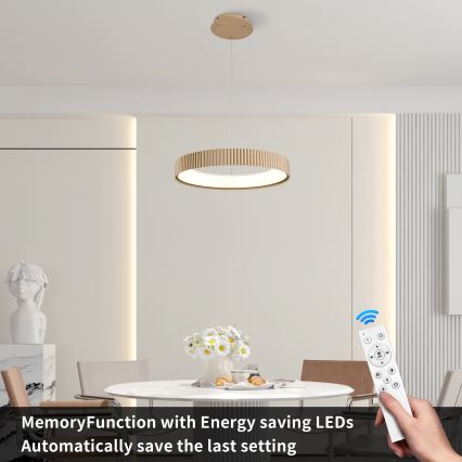 Brilagi - LED prigušiva luster na sajli FALCON MODERN LED/30W/230V 3000-6500K 40 cm bež + daljinski upravljač
