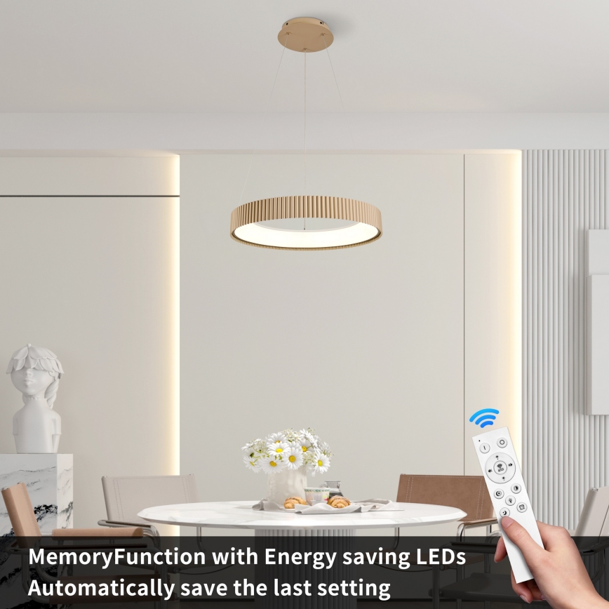 Brilagi - LED prigušiva luster na sajli FALCON MODERN LED/30W/230V 3000-6500K 40 cm bež + daljinski upravljač