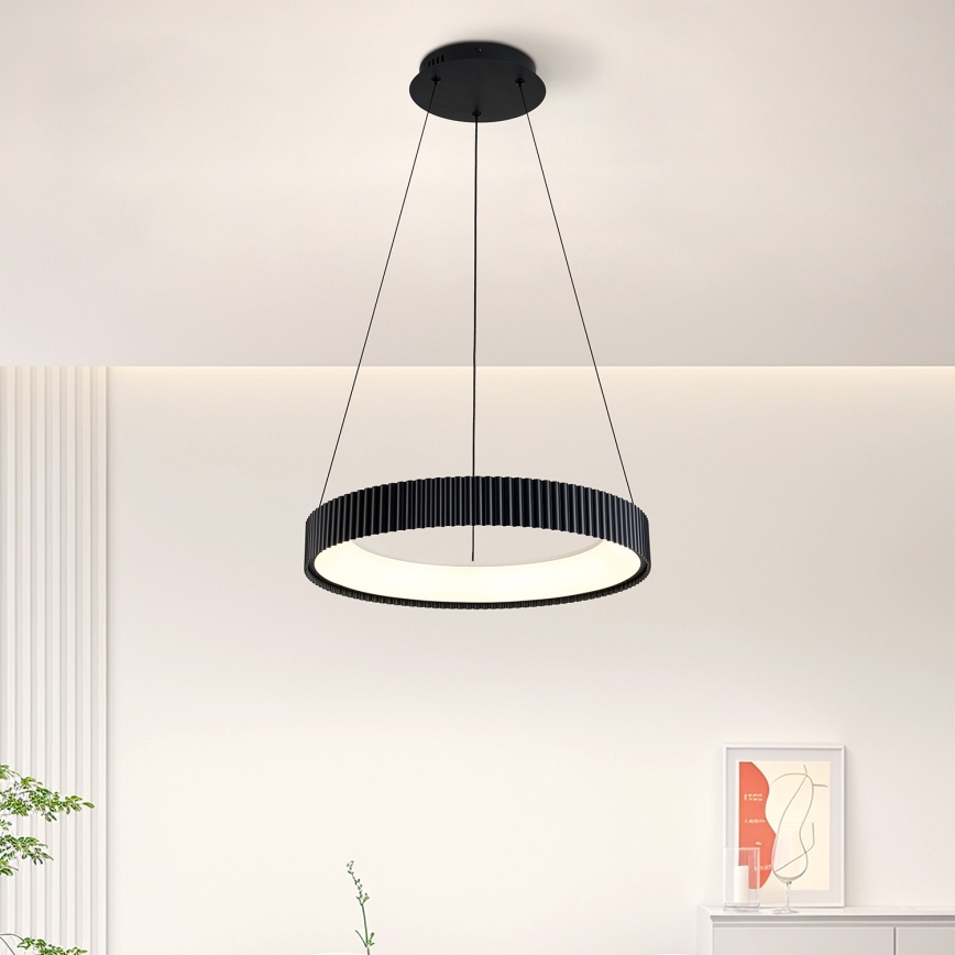 Brilagi - LED prigušiva luster na sajli FALCON MODERN LED/30W/230V 3000-6500K prečnik 40 cm crni + daljinski upravljač