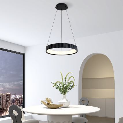 Brilagi - LED prigušiva luster na sajli FALCON MODERN LED/30W/230V 3000-6500K prečnik 40 cm crni + daljinski upravljač