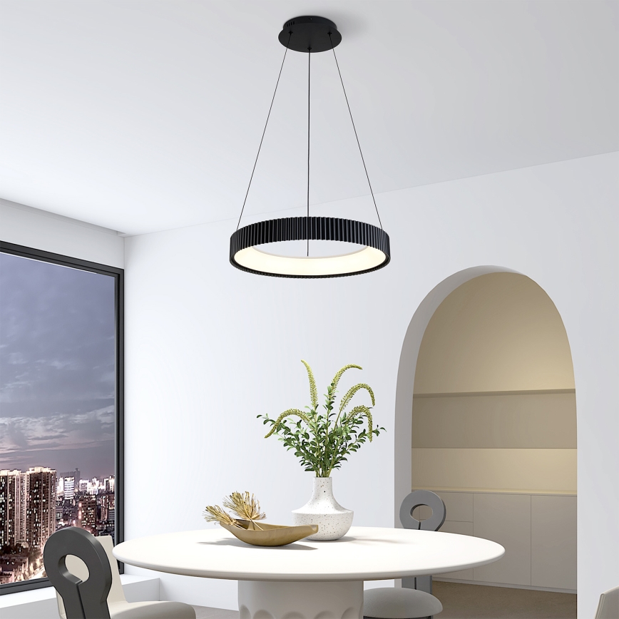 Brilagi - LED prigušiva luster na sajli FALCON MODERN LED/30W/230V 3000-6500K prečnik 40 cm crni + daljinski upravljač