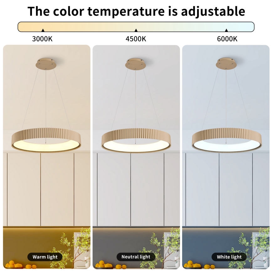 Brilagi - LED prigušiva luster na sajli FALCON MODERN LED/54W/230V 3000-6500K prečnik 60 cm bež + daljinski upravljač