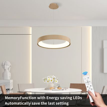 Brilagi - LED prigušiva luster na sajli FALCON MODERN LED/54W/230V 3000-6500K prečnik 60 cm bež + daljinski upravljač